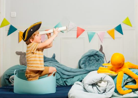 Boy playing pirate